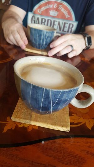 Latte at And 유 (Yu) Cafe in Jeju