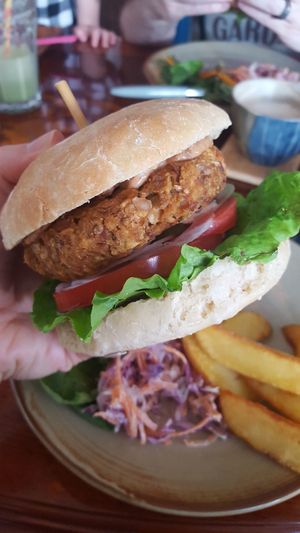 Black Bean burger at And 유 (Yu) Cafe in Jeju