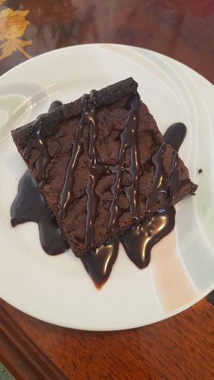 Chocolate brownie at And 유 (Yu) Cafe in Jeju