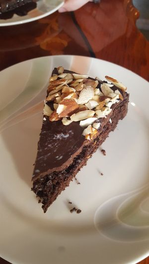 Chocolate cake at And 유 (Yu) Cafe in Jeju