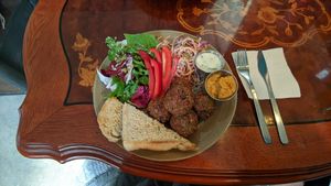Falafel plate at And 유 (Yu) Cafe in Jeju