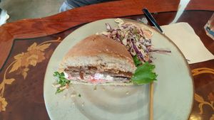 Bulgogi burger at And 유 (Yu) Cafe in Jeju