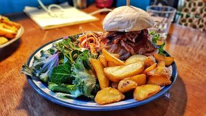 bulgogi burger at And 유 (Yu) Cafe in Jeju