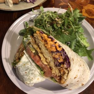 Tempeh wrap at And 유 (Yu) Cafe in Jeju