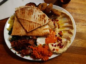 Vegan mixed platter - looks a bit different every time, but always tastes great at Bodhi in Mannheim