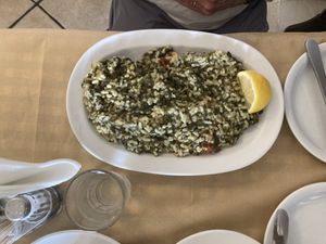 Vegan risotto  at Maro Tavern in Naxos