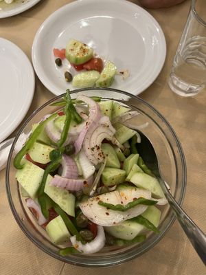 Naxos Greek salad (ask for it without cheese)  at Maro Tavern in Naxos