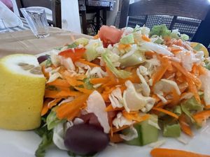 Here is the mixed vegetable salad. It was huge. I got a way more salad than I wanted as I had ordered the potato salad and thought it was going to be just potatoes when it wasn’t at Maro Tavern in Naxos