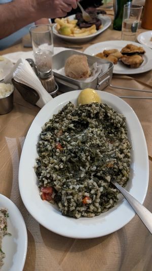 Rice with dill and spinach at Maro Tavern in Naxos