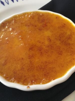 Vegan creme brûlée  at Unscripted in Durham