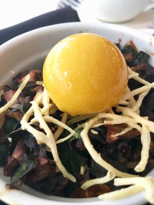 vegan coquette with vegg yolk - crazy!  at Unscripted in Durham