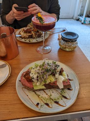 Great toast tea and cocktail! at That's Toast in Bruges