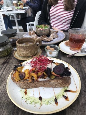Vegan truffle and carrot toast without onions  at That's Toast in Bruges