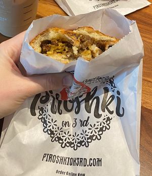 Beef and cheese piroshki, so tasty!!   at Pinoyshki in Seattle