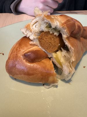 Vegan Seattle dog  at Pinoyshki in Seattle