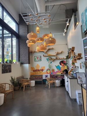 Seating area by tills at Pinoyshki in Seattle