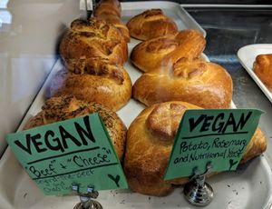 2 of 4 vegan piroshky options at Pinoyshki in Seattle