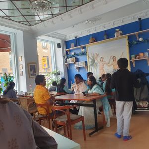 Eating at Govindas in Gothenburg