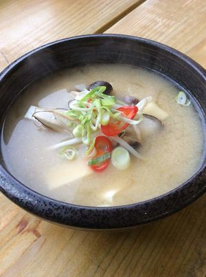 Miso soup at Mr Tanaka's in Hertford