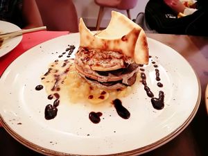 Milhojas de Foie y Setas at La Tia Carlota in Madrid