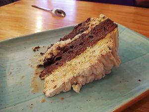 matcha and chocolate cake at La Tia Carlota in Madrid