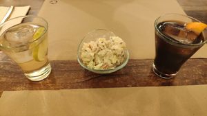 Vermouth con ensaladilla rusa at La Tia Carlota in Madrid