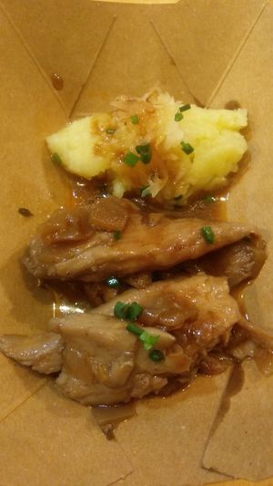 Heura con puré at La Tia Carlota in Madrid