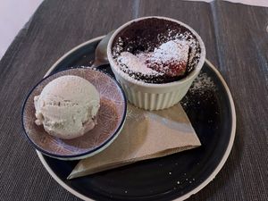 Chocolate soufflé   at Francesco's Osteria in Torrensville