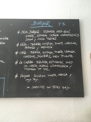 Menu, some vegan options at Lille Brunch & Lunch in Tenerife