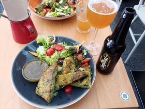 Potatoes-spinich dish at Lille Brunch & Lunch in Tenerife