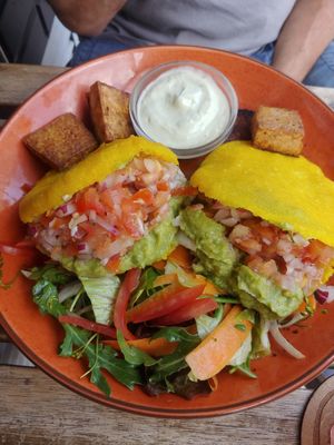 Vegan arepa at Lille Brunch & Lunch in Tenerife