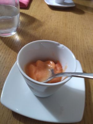 Sorbet pêche melon at La Table de Flore in Rouen