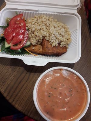 Lunch box and gazpacho at Little Green in Lviv