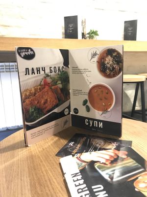 Menu in english is available  at Little Green in Lviv