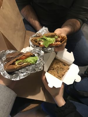 Seitan pita and noodle  at Little Green in Lviv