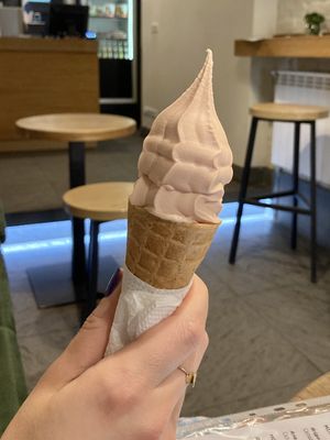 Super yummy strawberry coconut ice cream!  at Little Green in Lviv