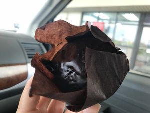Super tender and chocolate-y, melt in your mouth chocolate mini cake. It’s similar to the Hostess cupcakes (no cream filling), but way better in texture and quality not to mention no cruelty! at BreadHaus in Grapevine