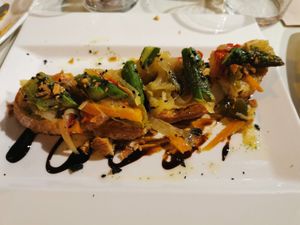 Escalibada toast at Séptimo Arte in Conil De La Frontera