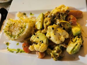 Coco thai rice with curry at Séptimo Arte in Conil De La Frontera