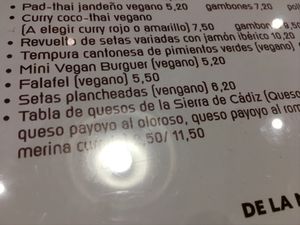 Opciones veganas at Séptimo Arte in Conil De La Frontera