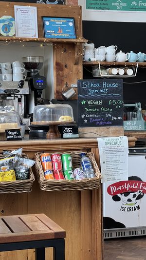 Lots of mentions of vegan food  at School House Cafe in Cheltenham