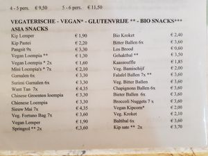 Vegan options are marked on the card 👌 at Puur Friet in Meppel
