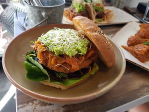 Funguy burger at Koshari Korner in Marrickville