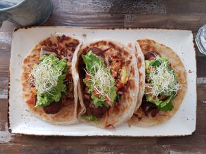 Chorizo tacos at Koshari Korner in Marrickville