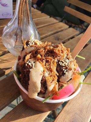 Falafel bowl at Koshari Korner in Marrickville