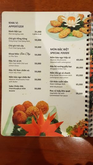 Menu 6/15 at Vuon Chay in Ho Chi Minh City