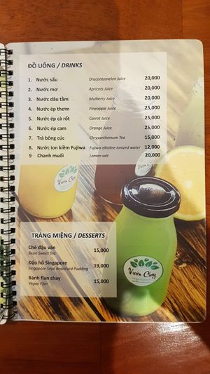 Menu 13/15 at Vuon Chay in Ho Chi Minh City