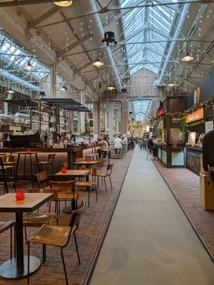 Seating area at Foodhallen in Amsterdam