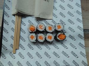 Vegan Salmon Sushi - you could hardly tell the difference at Foodhallen in Amsterdam