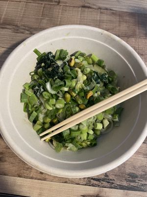 Healthy vegan rice noodles from the noodle shop  at Foodhallen in Amsterdam